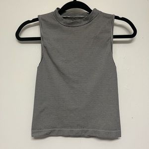 Black/White striped cropped tank
